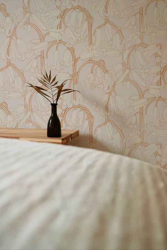 Peel & Stick Behang - Bluebells - Roze & Crème