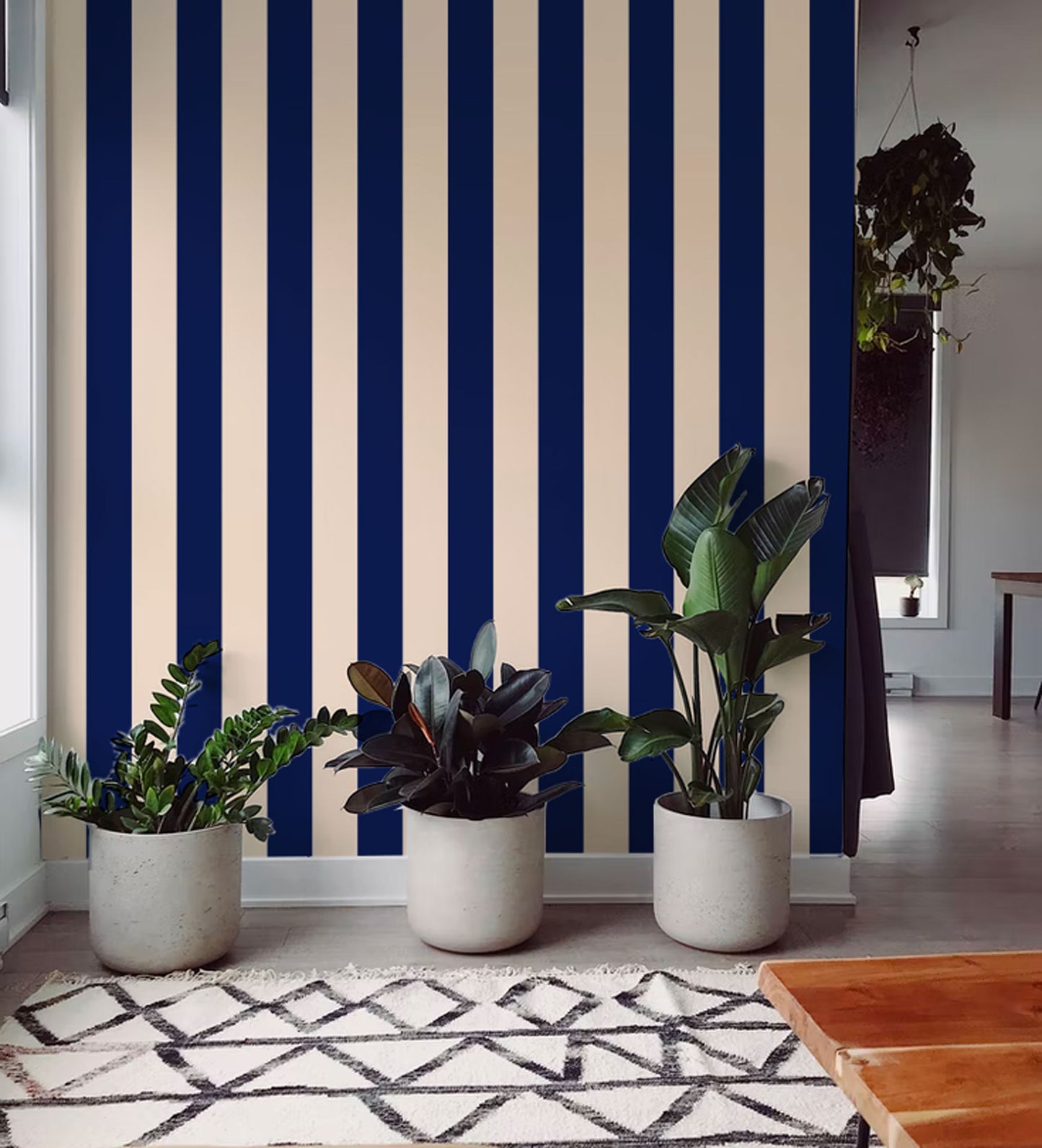 Wallpaper Stripes - Ryde - Blue & Beige