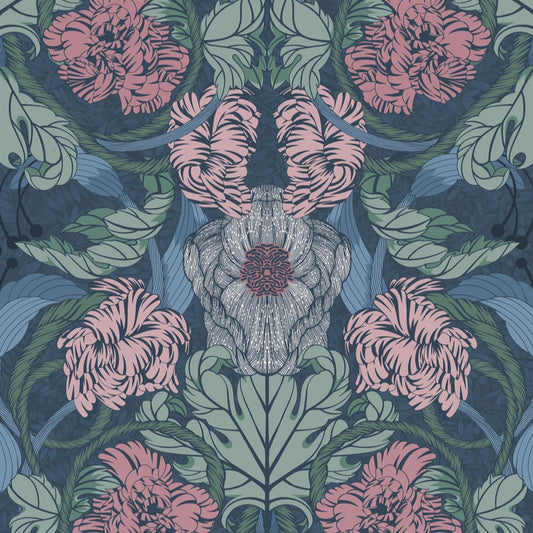 Bloemenbehang - Cecilia - Ink