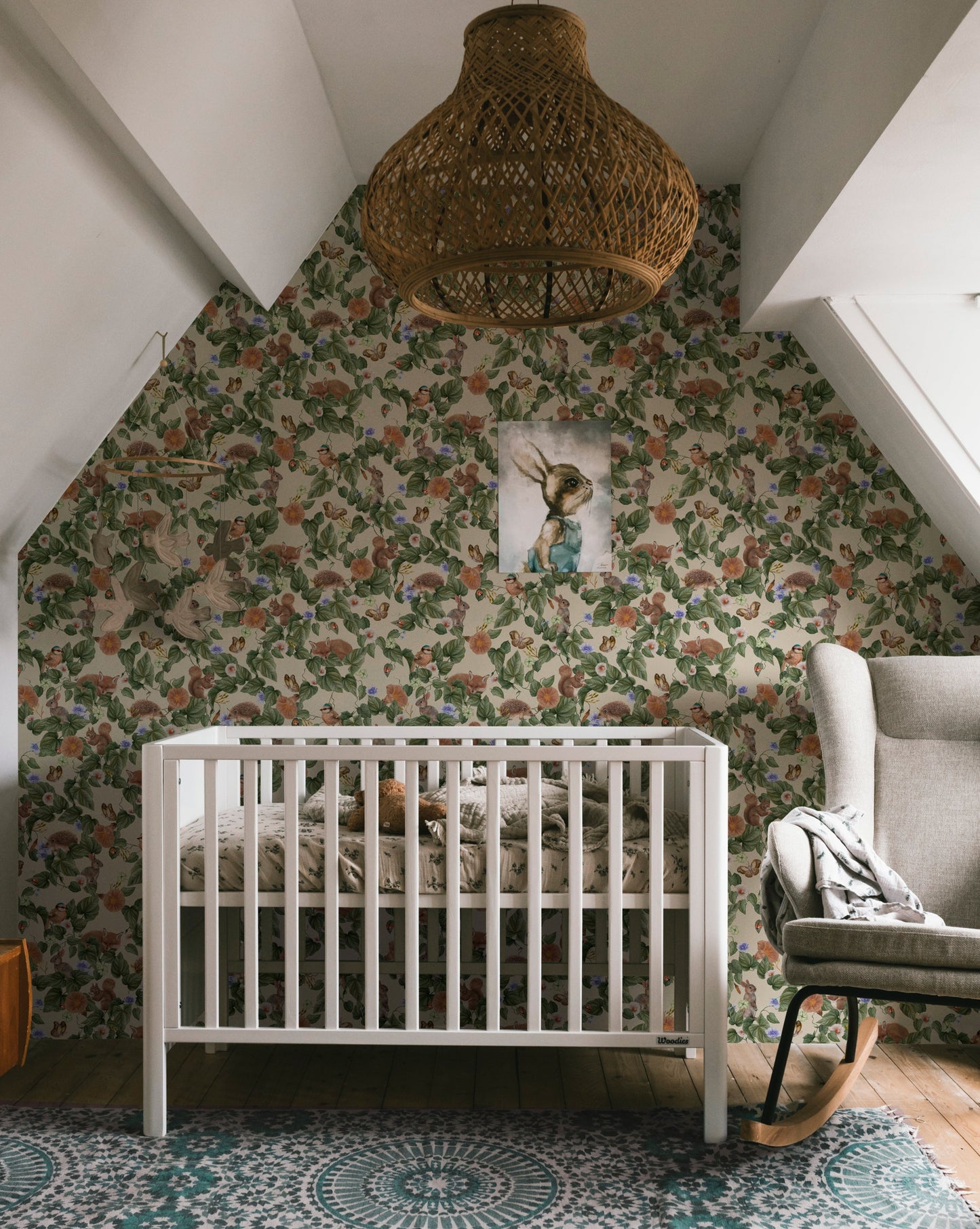 Nursery Wallpaper - Forest Lullaby - Linen
