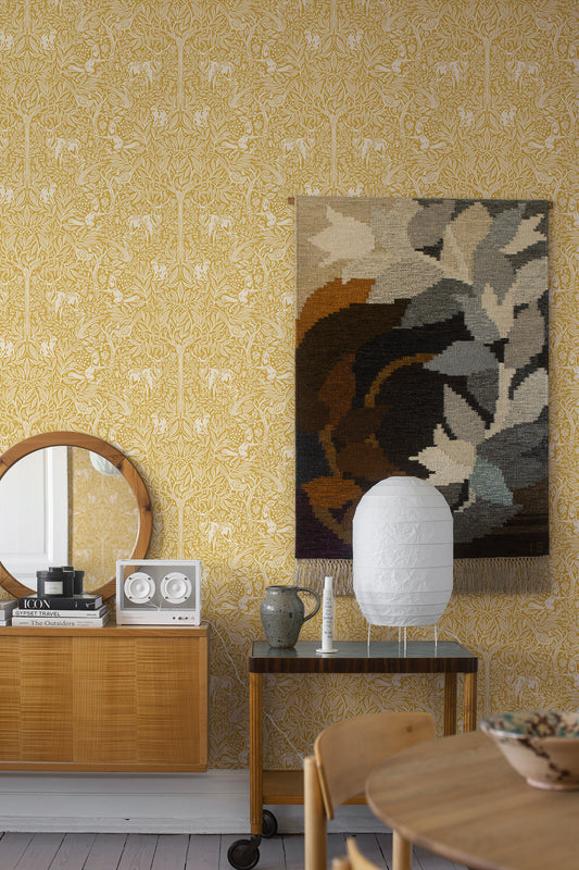 Borastapeter Behang - Under the Elder Tree - Geel