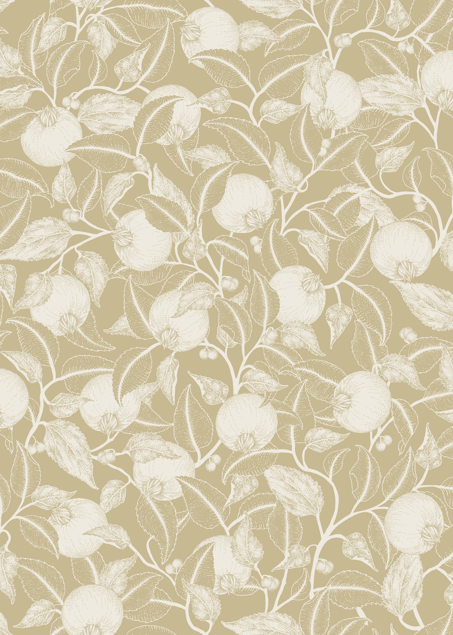 Floral Wallpaper - Pomegranate - Gold